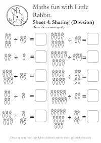 Little Rabbit Maths Sheet Four - Division