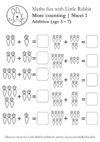 Little Rabbit Maths Sheet One - Addition